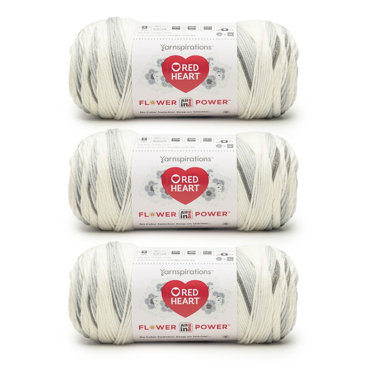 3 Pack Red Heart® All In One Flower Power™ Yarn